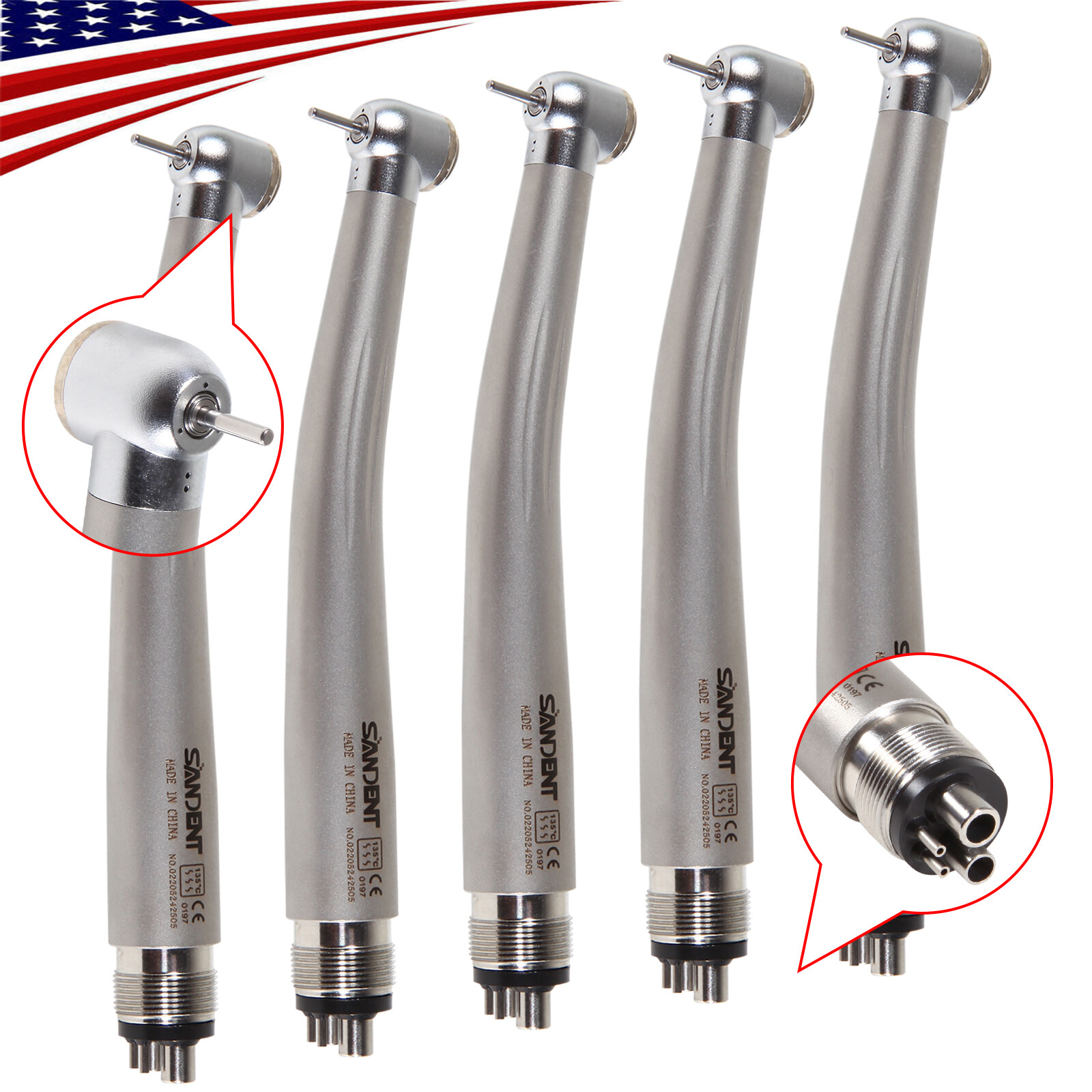 Dental High Speed Handpiece Push Button Clean head 2/4holes fit NSK PANA-MAX ty