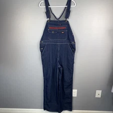 Dickies Overalls Mens SR (35”x31.5”ACTUAL) Blue Denim Bib Work Utility Carpenter