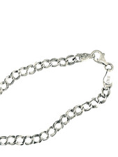 Sterling Silver 925 Bracelet 7 " Double Link Classic Chain Italy Nice