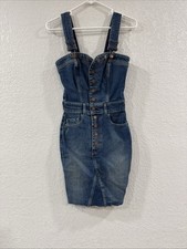 Guess Women's Blue Denim Button Sleeveless Size XS