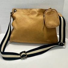 American Leather Co Soft Leather Brown Crossbody Handbag Shoulder W/Coin Purse