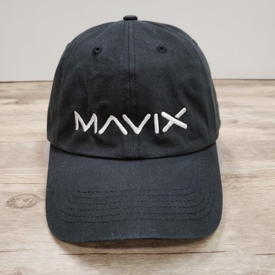 Mavix Hat Cap Strap Back One Size Black Embroidered Logo Mens Baseball