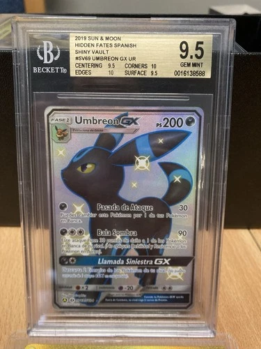 ~ESP~ SPANISH BGS 9.5 (+2) Umbreon GX Hidden Fates SV69 Pokemon Card