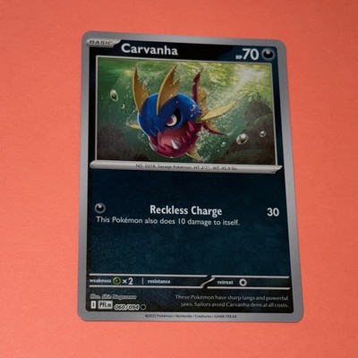 carvanha pokemon card value Darkness / 50 / Basic Attack 1 Carvanha - SWSH08: Fusion Strike