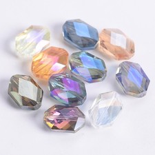 10pcs Oval Faceted 18x12mm Colorful Crystal Glass Loose Beads For DIY Jewelry