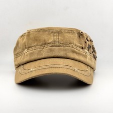 Y2K Vintage Distressed Cadet Military Patrol Cap Star Studded Hat