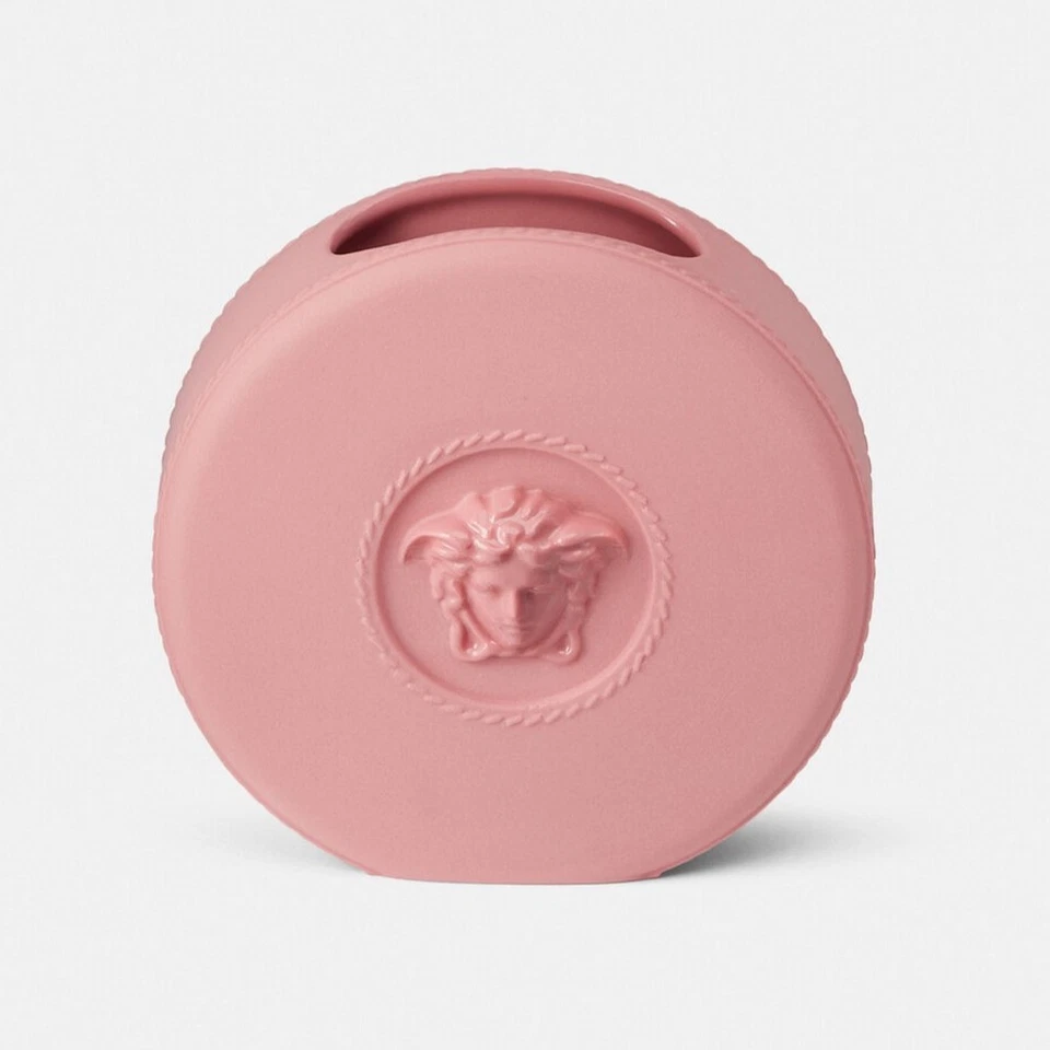NEW Versace La Medusa Mini Pink Round Vase 10cm