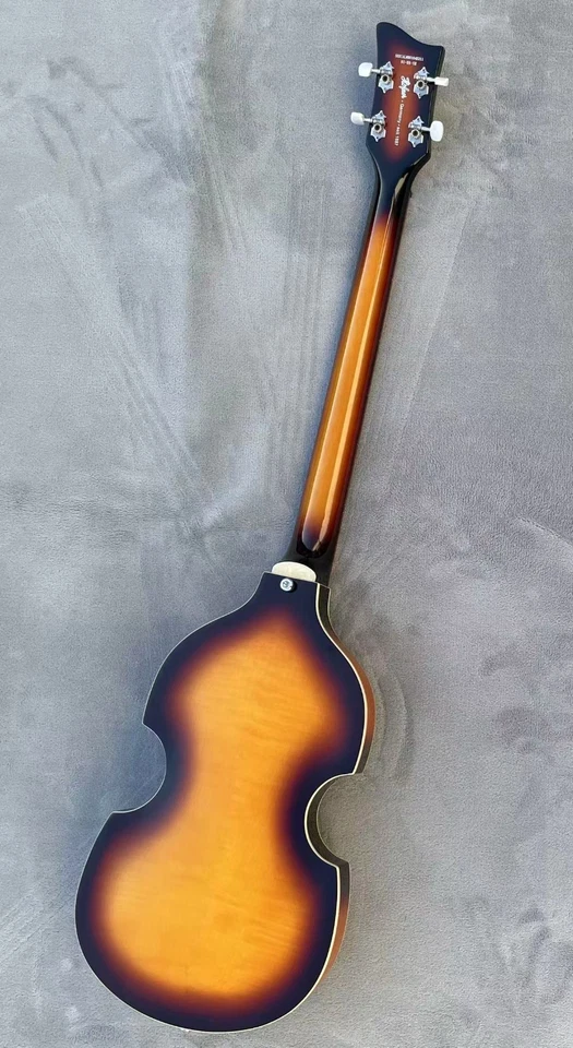 30" HI-BB Electric Violin Bass Guitar ignition Semi-Hollowbody Flame Maple Back - Image 2 of 4
