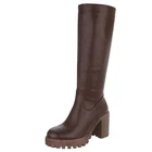 Used look ladies boots with zip Ital design 2191 in brown