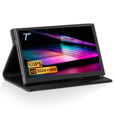 7 Inch Mini Monitor, IPS 1024  600 HDMI Portable Monitor with Leather Stand ...