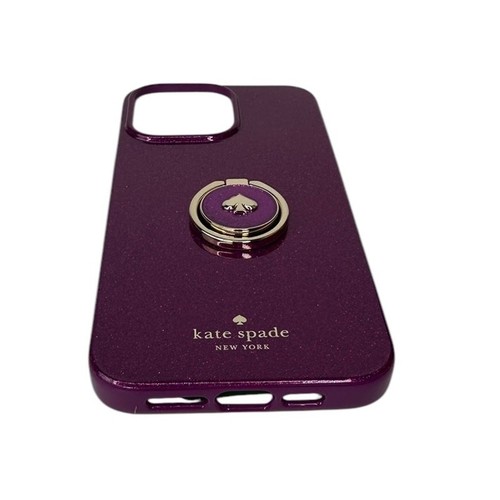 Kate Spade Glitter Dark Raspberry iPhone 15 Case With Ring Stand - Picture 6 of 10