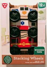 Stacking Wheels Wooden Toys 40333 Playgo Toys Police Ambulance Fire Truck