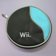 Nintendo Wii Official Game Carry Case Black Blue Canvas Holds 12 Discs