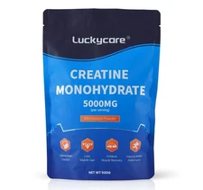 Luckycare Pure Creatine Monohydrate Micronized Powder 5000mg, 100 Servings,