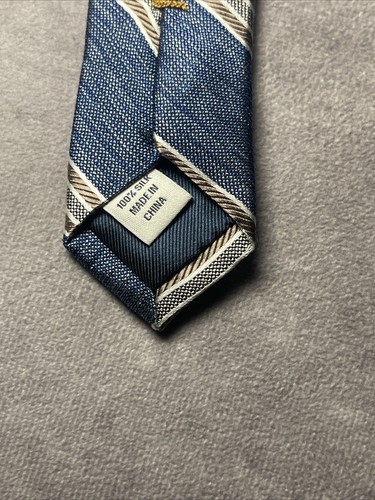 NEW Joseph Abboud Brown White & Blue Striped Designer NeckTie MSRP $79.50 61” - Picture 4 of 4