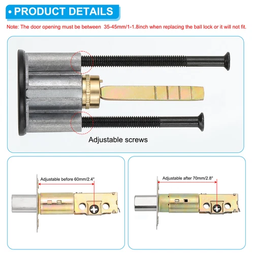 3Pcs Keyed Alike Single Cylinder Deadbolts, Keyed Entry Door Knob, Silver - Picture 3 of 6