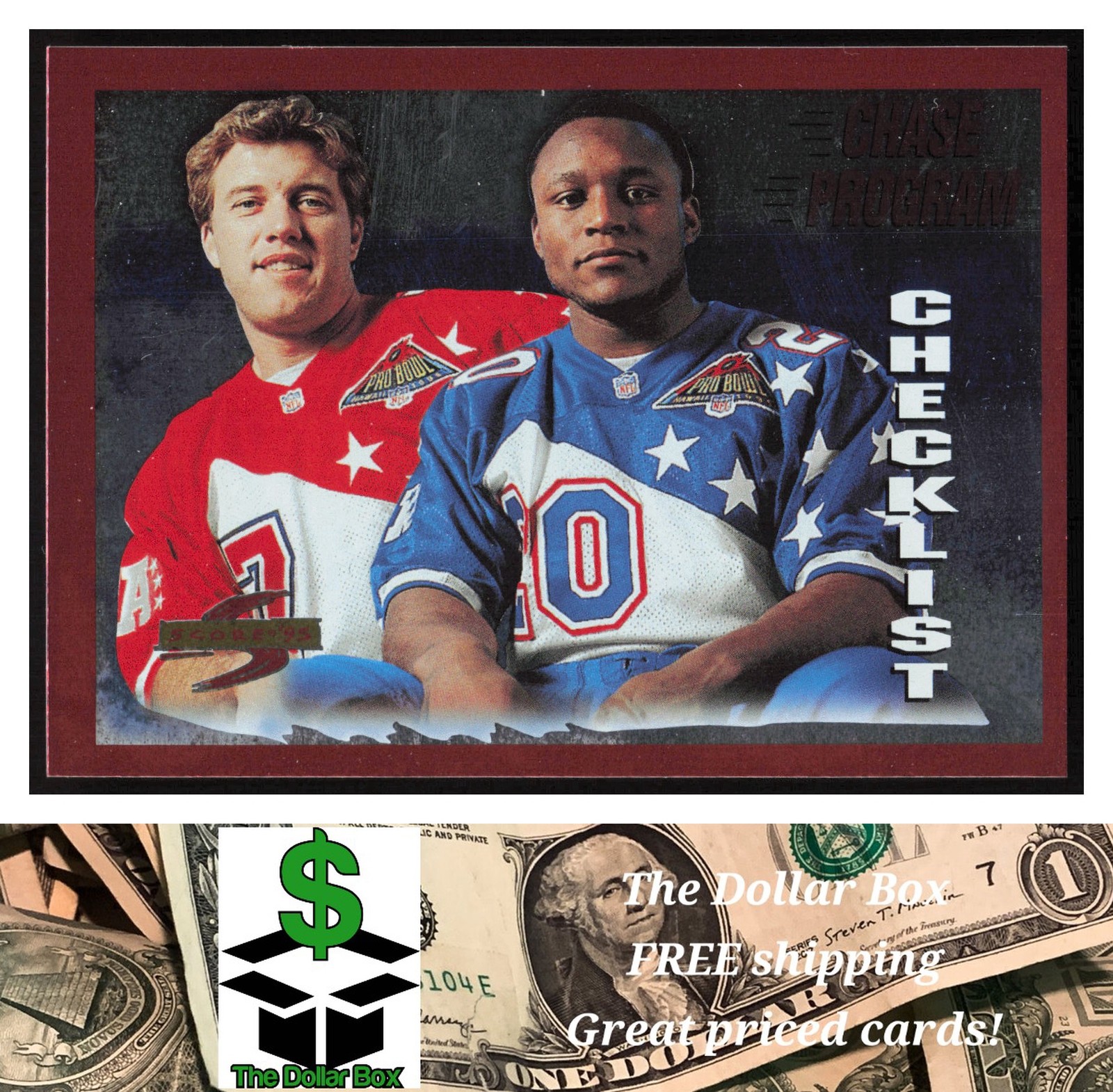 1995 Score Red Siege #235 Chase Program Checklist - Barry Sanders Elway