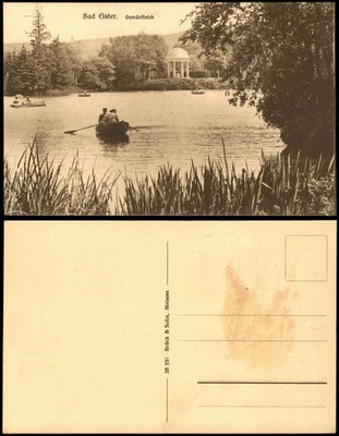Ansichtskarte Bad Elster Gondelteich Ruderer Pavillon 1915