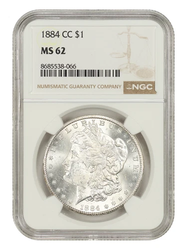 1884-CC $1 MORGAN Carson City SILVER DOLLAR NGC MS62 USA Philadelphia Mint Coin