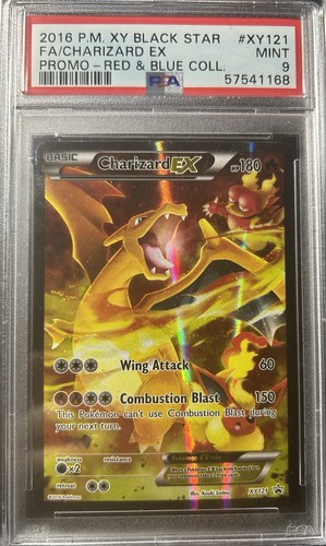 PSA 9 2016 Black Star Promo Charizard XY 121 Red & Blue Collection Mint