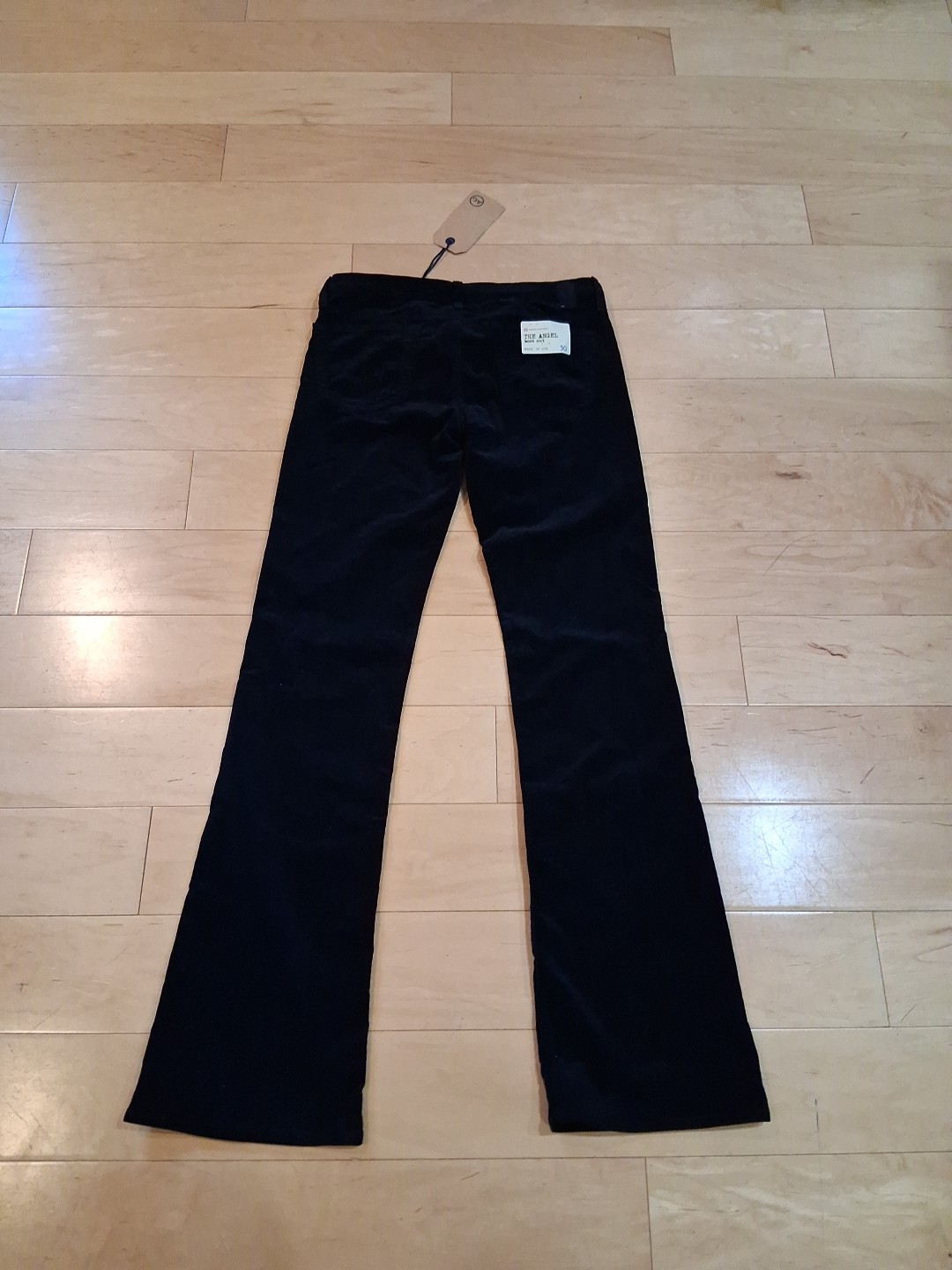 NWT AG Adriano Goldschmied The Angel Bootcut Flare Leg Black Corduroy Pants 30 image 5