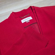 Calvin Klein Blazer Women 6 Red Collarless Single Button Career Professional