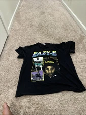 Eazy-E NWA Compton Hat Pic Collage Retro Rap Tee Black XL