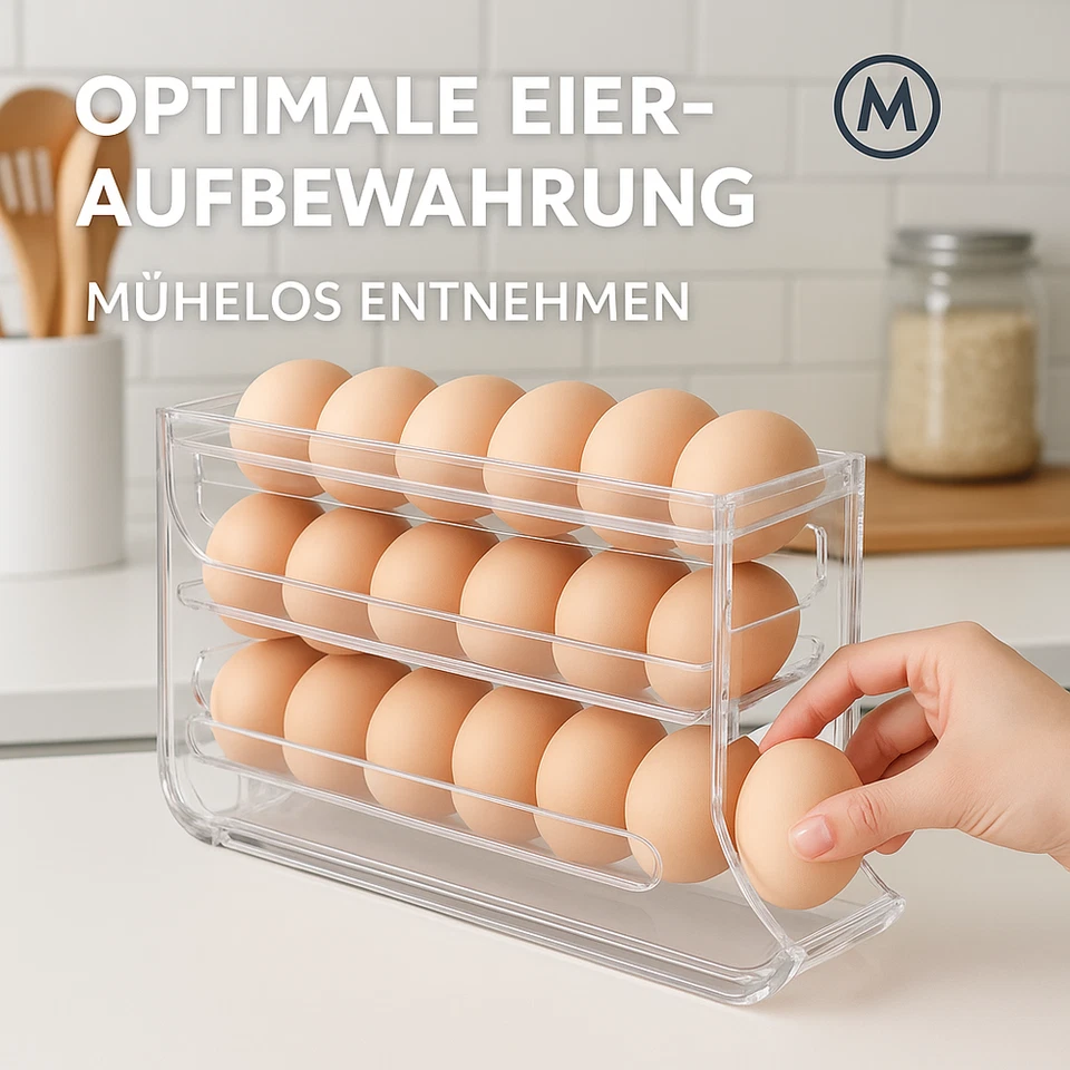 Große Eierbox 4 Etagen Eierhalter automatischer Spender DE. - Bild 2 von 4