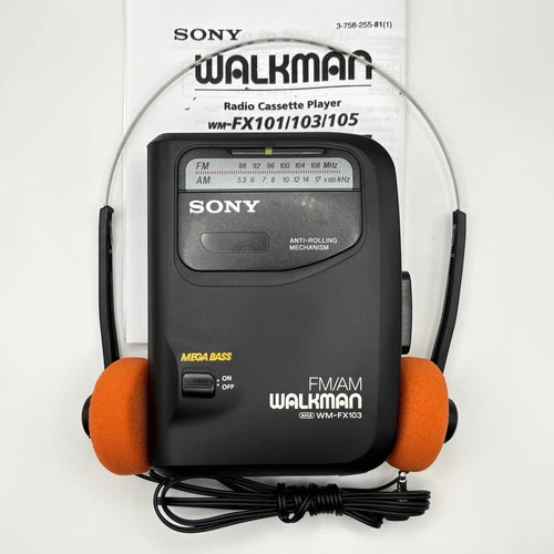 Sony Walkman WM-FX103 AM/FM Cassette Player - New Belt - Reconditioned