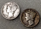 New ListingPair Silver Mercury Dimes: 1926 and 1927 *@ MELT*