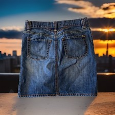 Y2K Old Navy Denim Skirt Size 2 Front Slit