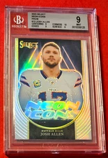 2023 Panini Select - Neon Icons Josh Allen #NI-JAL Silver Prizm BECKETT MINT 9