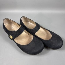 Dansko Black Beatrice Leather Mary Jane Clogs Comfort Shoes Women Size 38 7.5-8