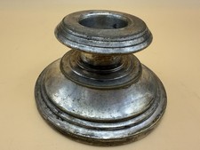 Antiker Zinn Kerzenst&auml;nder um 1900 massiv 10,3cm Fu&szlig; punziert Sammlerst&uuml;ck