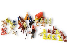 Vintage Cowboys Indians Horses Plastic Figures 1960's Huge Lot Stagecoach