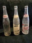 Vintage Soda Pop Bottles Pepsi-Cola Coke 3-Pack Empty Clear Glass Collectible