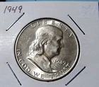 1949 Franklin Half Dollar Silver US .50 cent coin