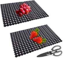 Kitchen Sink Mat,2 Pack Sink Protectors for Kitchen Sink,Sink Mats with Sciss