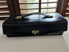 Vintage faux Leather Cassette Carrying Case Holds 9 Tapes