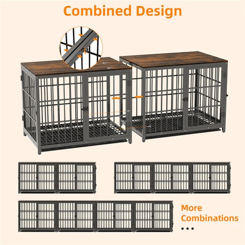 Thick Metal Bar Dog Crate Side Table Luxury Huge Dog Kennel Pet House Furniture - Picture 11 of 20