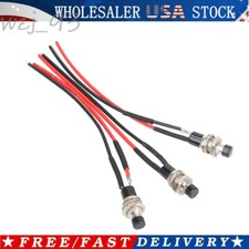 3X SPST Mini Push Button Pre-Wired N/O Momentary Switch OFF- ON US STOCK