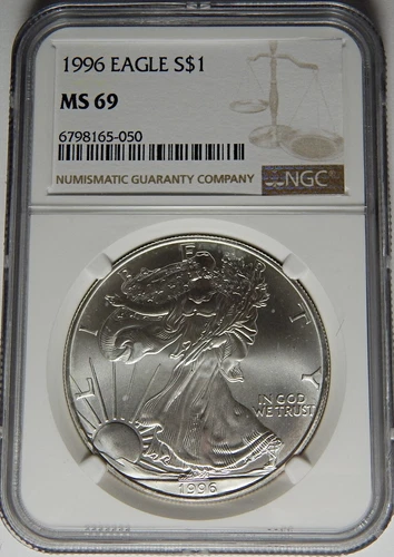 1996 NGC MS-69 AMERICAN SILVER EAGLE - LM12