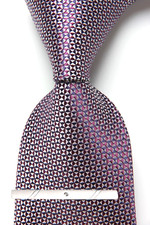 Classic Polka Dot Purple Blue Silver JACQUARD WOVEN 100 Silk Men's Necktie Tie