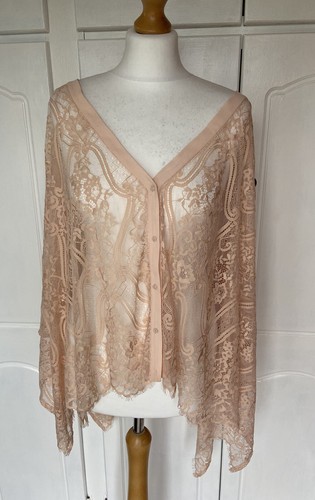 Lace Top One Size Peach Kimono Shirt Oversized Jayley NWT RRP £59.99 Evening