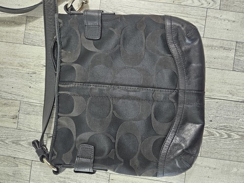 Coach F19730 Signature Crossbody Bag Optic Chain Black Shoulder Bag Purse - Picture 6 of 8