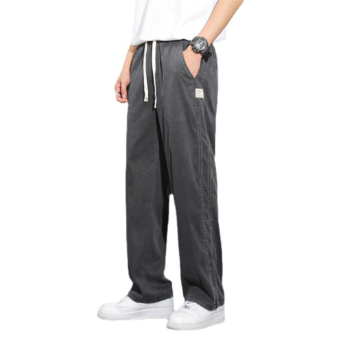 Jeans Men's New Straight Loose Men's Ice Silk Wide Leg Casual Long Pants - 第 1/5 張圖片