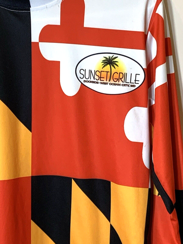 Red Sun Sunset Grille Shirt Mens Small Ocean City Maryland Racing Jersey - Picture 2 of 9