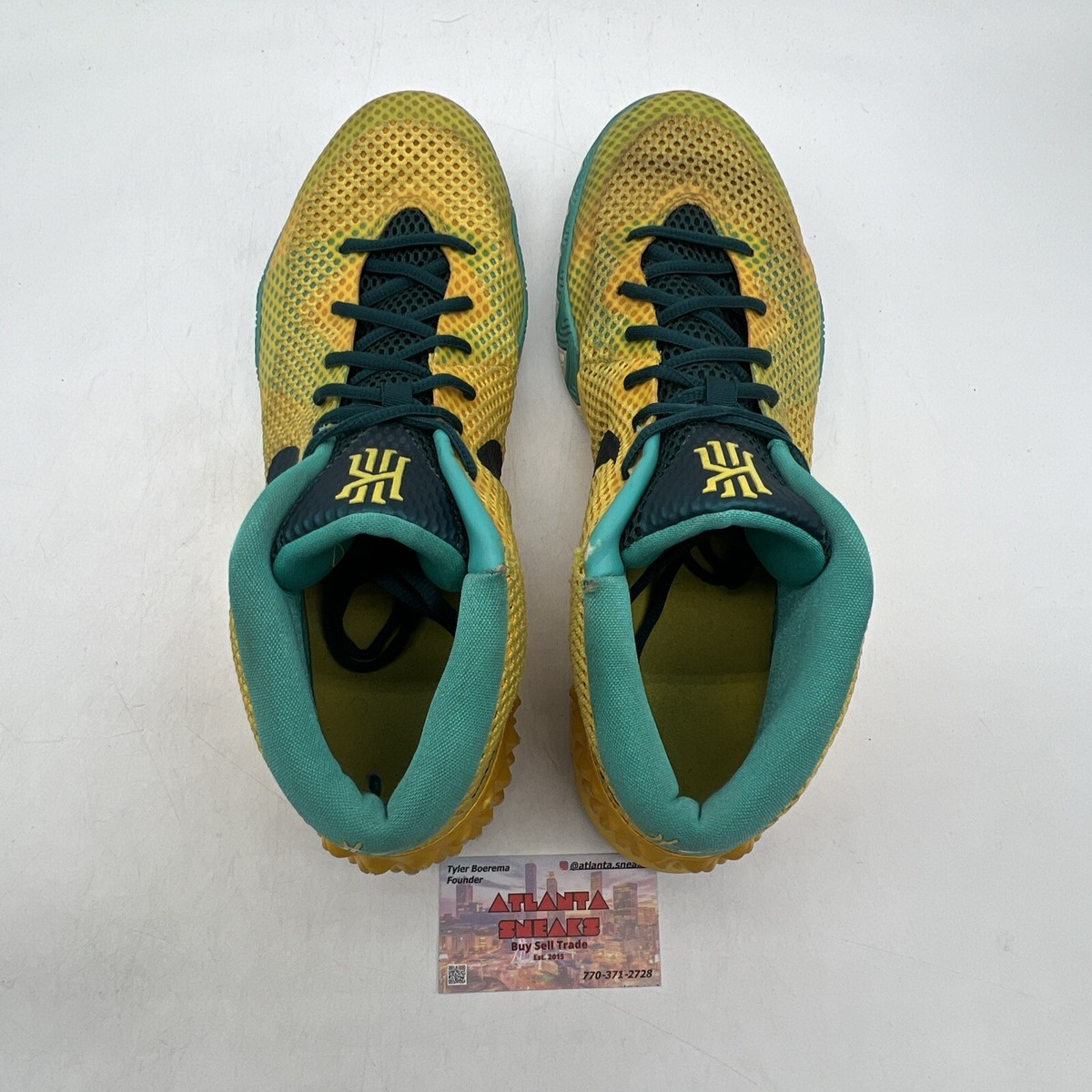 Size 13 - Nike Kyrie 1 Letterman White Aqua Yellow (705277-737) | eBay
