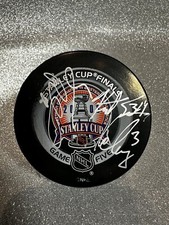 DUCKS 2003 Finals 3x Auto Puck 3 Keith Carney 34 Kurt Saver 26 Samuel PAHLSSON