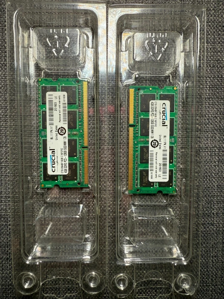 CRUCIAL 4GB DDR3 PC3-12800 SODIMM MEMORY CT51264BF160B.C16FER2 | 2 Pack - Image 2 of 3